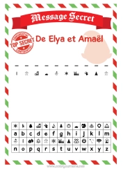 Coloriage personnalisable Lutins de Noël Mission du lutin de Noël Lettres de lutins farceurs Activités enfants Bêtises du Lutin Farceur Message codé