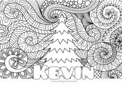 Colorear personalizable Invierno árbol de Navidad Mandala Navidad Fondo decorativo