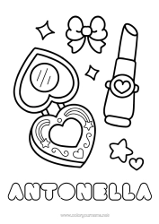 Página de desenho personalizável Desenhos para colorir fáceis Maquiagem Batom