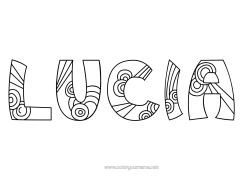 Colorear personalizable Lindo Calma y zen Mandala Número Nombre decorado