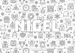 Colorear personalizable Regalos Papá Noel Navidad Chimenea Animales del bosque Abeto Ciervo Fondo decorativo