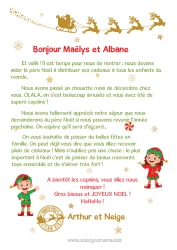 Colorear personalizable Elfos de navidad Cartas de elfos bromistas Carta de Despedida del Elfo