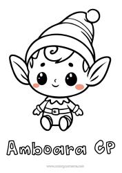Colorear personalizable Elfos de navidad Dibujos de Elfos para colorear Bebé Elfo de Navidad