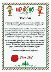 Coloriage personnalisable Lettres de lutins farceurs Lettre d'arrivée du lutin Un seul lutin farceur Plusieurs lutins farceurs