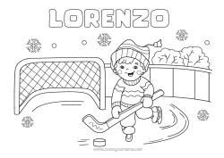 Página de desenho personalizável Esporte Sports d'équipe Hóquei Esportes de Inverno