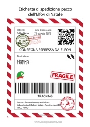 Página de desenho personalizável Elfo de Natal Cartas de duendes travessos Carta de Chegada do Duende Etiqueta de envio Lutin
