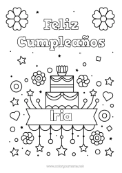 Colorear personalizable Tarta Cumpleaños Mensaje de feliz cumpleaños (inglés)