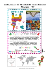 Colorear personalizable México Viaje del duende navideño Tarjeta postal Tarjeta postal de varios duendes Varios duendes traviesos