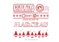 Colorear personalizable Papá Noel Cartas de elfos bromistas