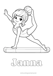 Colorear personalizable Sport Gimnástico Deportes artísticos