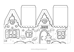 Colorear personalizable Actividades para niños Casa Abeto Recorte para niños Juguete de papel