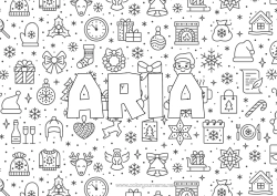 Colorear personalizable Regalos Papá Noel Navidad Chimenea Animales del bosque Abeto Ciervo Fondo decorativo