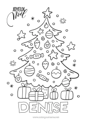 Tilpassbar fargeleggingssiden Gaver Juletre Jul Juledekorasjoner 