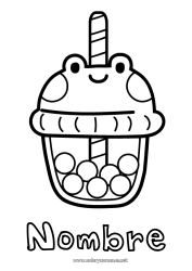 Tilpassbar fargeleggingssiden Frosk Drikke Enkle fargelegginger Marin eller akvatisk dyr Boblete