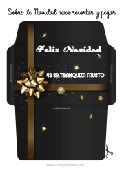 Página de desenho personalizável Presentes Aniversário Natal Envelope Envelope para imprimir Envelope de Natal Envelope de Embalagem de Presente
