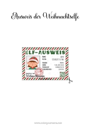 Colorear personalizable Elfos de navidad Documentos de identidad del Duende Travieso