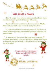 Colorear personalizable Elfos de navidad Cartas de elfos bromistas Carta de Despedida del Elfo