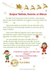 Colorear personalizable Elfos de navidad Cartas de elfos bromistas Carta de Despedida del Elfo