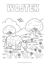 Coloriage personnalisable Animal Vache Animaux de la ferme