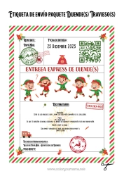 Coloriage personnalisable Lettres de lutins farceurs Lettre d'arrivée du lutin Étiquette d'expédition Lutin