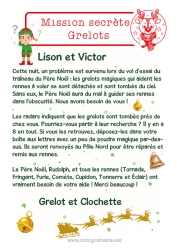 Colorear personalizable Campana Misión del Elfo de Navidad Cartas de elfos bromistas Cascabeles