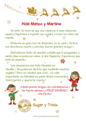 Página de desenho personalizável Elfo de Natal Cartas de duendes travessos Carta de Despedida do Elfo