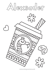 Colorear personalizable Pájaro Animales Bebidas Flamenco rosa Aves y mamíferos voladores