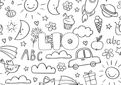 Colorear personalizable Nombre decorado Doodle Fondo decorativo
