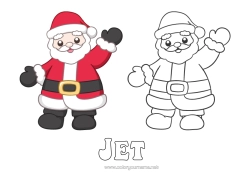 Colorear personalizable Papá Noel Dibujos fáciles para colorear Colorear con Modelo