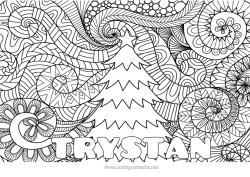 Colorear personalizable Invierno árbol de Navidad Mandala Navidad Fondo decorativo