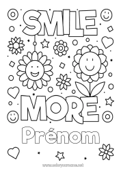 Coloriage personnalisable Fleurs Positif Smilley