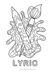 Colorear personalizable Arte Pincel Lápiz de color Útiles escolares Portadas de Cuaderno