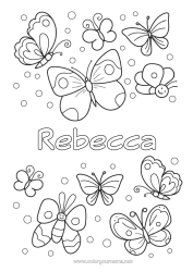 Colorear personalizable Mariposa Animales Insectos