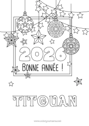 Colorear personalizable Fiesta Guirnalda de Navidad Feliz año Mensaje 