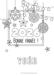 Colorear personalizable Fiesta Guirnalda de Navidad Feliz año Mensaje 