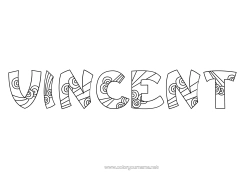 Pagina da colorare personalizzabile Carino Calmo e sereno Mandala Numero Nome decorato