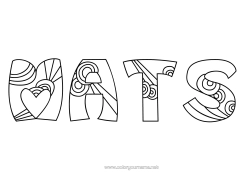 Pagina da colorare personalizzabile Carino Calmo e sereno Mandala Numero Nome decorato