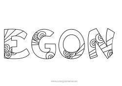 Pagina da colorare personalizzabile Carino Calmo e sereno Mandala Numero Nome decorato