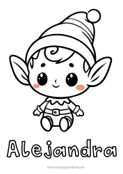 Coloriage personnalisable Lutins de Noël Coloriages lutins Bébé lutin farceur