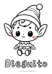 Coloriage personnalisable Lutins de Noël Coloriages lutins Bébé lutin farceur