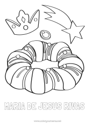 Colorear personalizable Corona Epifanía Torta de los reyes
