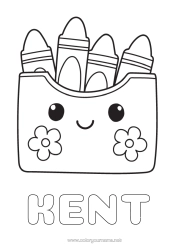 Coloriage personnalisable Kawaii Crayon de couleur Coloriages faciles Crayon Fournitures scolaires Trousse