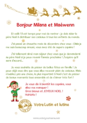 Colorear personalizable Elfos de navidad Cartas de elfos bromistas Carta de Despedida del Elfo