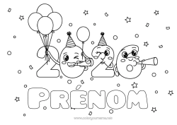 Colorear personalizable Globos Fiesta 2026