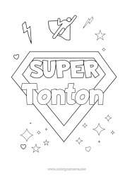 Coloriage personnalisable Héros Soeur Frère Ami, Amie Nounou Badge super Coach, entraineur Compétitions et récompenses