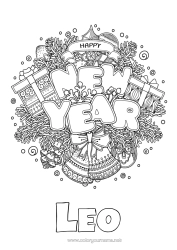 Coloriage personnalisable Bonne année