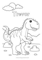 Coloriage personnalisable Dinosaures Animal Tyrannosaure