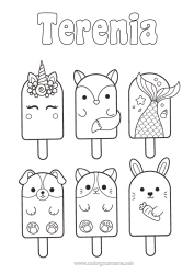 Coloriage personnalisable Kawaii Licorne Renard Lapin Animal Poisson Gourmandises, sucreries Glace Coloriages faciles Animaux marins ou aquatique Chiens et chats Dragons, licornes et animaux fantastiques Animaux de la forêt