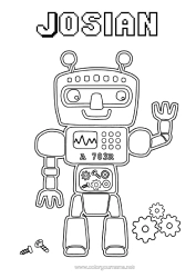 Colorear personalizable Lindo Robot