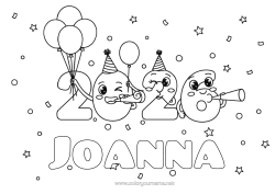 Colorear personalizable Globos Fiesta 2026